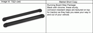 STEP PKG/RUNNING BOARD (NON-PRODUCTION) (BLACK WITH CHROME)