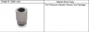 ACCESSORY PKG/TIRE PRESSURE INDICATOR SENSOR NUT