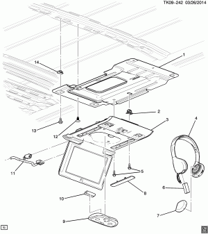 РАЗВЛЕКАТ. СИСТЕМА/ПОТОЛОЧНЫЙ ТРЕТЬЕГО РЯДА (DNU,U42)