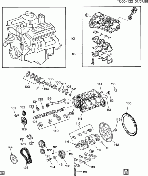 ENGINE ASM-4.3L V6 (L35/4.3W) PART 1 BLOCK & RELATED PARTS