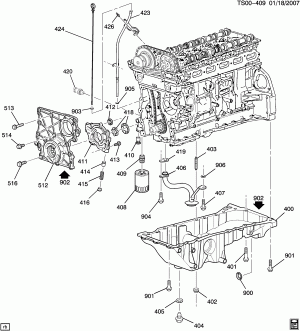 ENGINE ASM-4.2L L6 PART 4 OIL PUMP, PAN AND RELATED PARTS (LL8/4.2S)