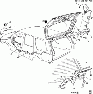WIPER SYSTEM/REAR WINDOW (C25, LIFT GATE TB4)