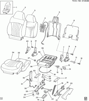 FRONT SEAT/BUCKET-DRIVER (AV5, EXC 6-WAY PWR ADJ AG1)