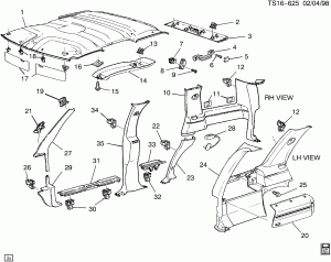 TRIM/INTERIOR (LIFT GATE TB4, EXC SUNROOF TRIM PANEL CF5,ENVOY YC7)