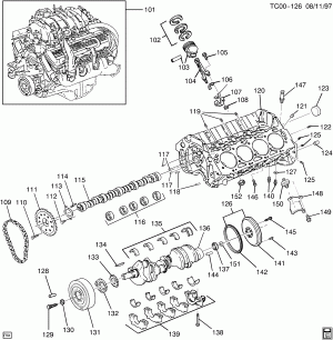 ENGINE ASM-7.4L V8 PART 1 BLOCK & INTERNAL PARTS (L29/7.4J)