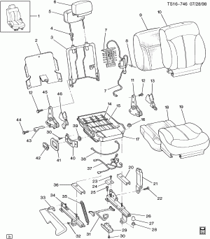 FRONT SEAT/BUCKET-PASSENGER (AN3, EXC 8-WAY PWR ADJ AH8)