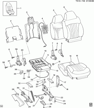 FRONT SEAT/BUCKET-PASSENGER (AV5, EXC 6-WAY PWR ADJ AG2)