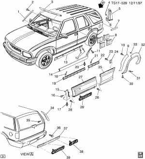 MOLDINGS & DECALS (G.M.C. Z88, EXC ENVOY YC7)