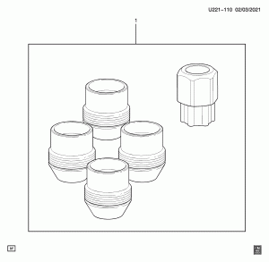 БЛОКИРАТОРЫ КОЛЕС-БЕЗ КОЛЕСНЫХ ГАЕК (УСТАНАВЛИВАЕТСЯ ДИЛЕРОМ, КОЛЕСНАЯ СЕКРЕТКА SFE): ТИП 1