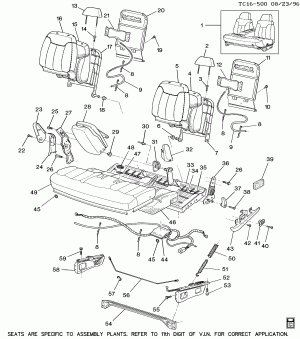 FRONT SEAT/BENCH (A52, TRIM CODES ENDING IN "D" OR "2")(ELECTRO-PNEUMATIC)(1ST DES)