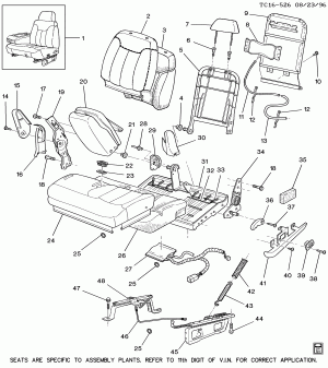 SEAT/SPLIT 60/40-DRIVER (AE7, 11TH DIGIT OF VIN IS "E" OR "J")(ELECTRO-PNEUMATIC)(1ST DES)
