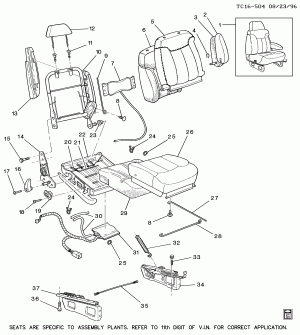 FRONT SEAT/HI-BACK BUCKET-PASSENGER (A95, 11TH DIGIT OF VIN IS "Z")(ELECTRO-PNEUMATIC)(1ST DES)