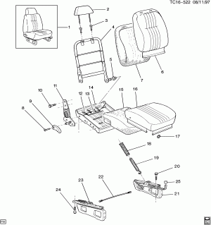 FRONT SEAT/LOW-BACK BUCKET-PASSENGER (8W7)