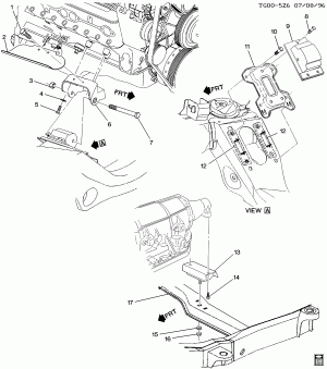 ENGINE & TRANSMISSION MOUNTING-V8 (L30/5.0M,L31/5.7R)