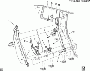 SEAT BELTS/REAR (AM7, EXC EUROPEAN EXPORT AX4)