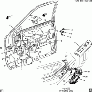 DOOR WIRING-FRONT (POWER WINDOWS A31, POWER LOCKS AU3)