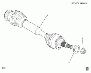 AXLE SHAFT/REAR (TRIM GQB, SALES PACKAGE Z6X)