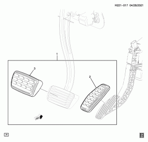 BRAKE PEDAL & ACCELERATOR PEDAL COVERS (DEALER INSTALLED, COVER SBZ)