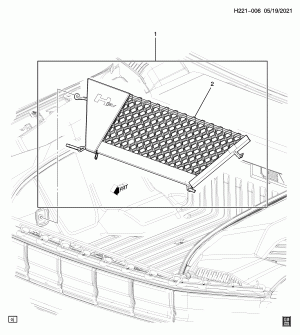 HOOD COMPARTMENT/CONVENIENCE NET (DEALER INSTALLED, NET PACKAGE RXQ)