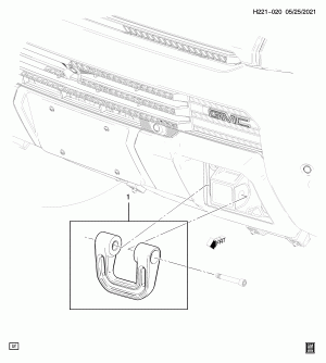 TOW HOOKS (DEALER INSTALLED, ALTERNATE FINISH TOW HOOK W0H)