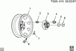 WHEELS & WHEEL COVERS 15 X 7 CHROME WHEEL(5 LUG)(N83,EXC (P06))