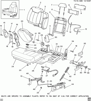 SEAT/SPLIT 60/40-DRIVER (AE7, 11TH DIGIT OF VIN IS "E" OR "J")(ALL ELECTRIC)(2ND DES)