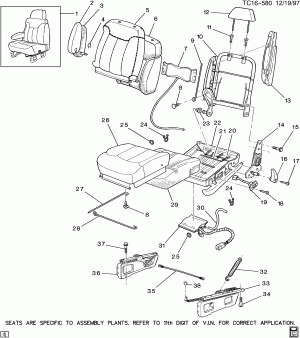 FRONT SEAT/HI-BACK BUCKET-DRIVER (A95, 11TH DIGIT OF VIN IS "Z")(ALL ELECTRIC)(2ND DES)
