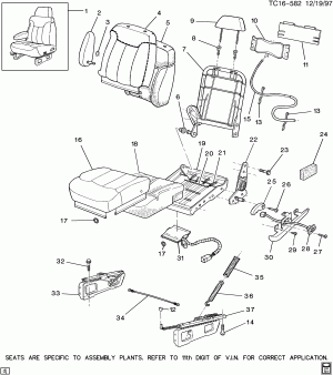 FRONT SEAT/HI-BACK BUCKET-DRIVER (A95, 11TH DIGIT OF VIN IS "E" OR "J")(ALL ELECTRIC)(2ND DES)