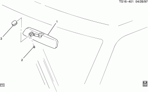 MIRROR/INSIDE REAR VIEW (EXC TILT,DUAL READING LAMP DC4)