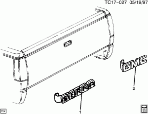 DECALS & NAMEPLATES/ENDGATE (G.M.C. Z88)