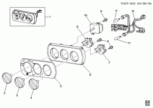 A/C & HEATER CONTROL ASM-ROOF MOUNTED (RR HEATER C36, RR A/C C69)