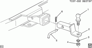 TRAILER HITCH/DRAW BAR & BALL (V96)