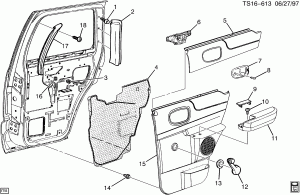 DOOR TRIM/SIDE REAR (EXC POWER WINDOWS A31)