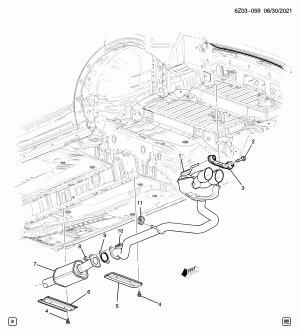 ВЫПУСКНАЯ СИСТЕМА/ЗАДНЯЯ ЧАСТЬ (LSQ/2.0-2, ЗА ИСКЛЮЧЕНИЕМ ПОЛНОГО ПРИВОДА F48)