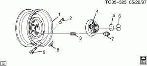 WHEELS & WHEEL COVERS 15 X 6, 15 X 7 STEEL WHEEL(5 LUG)(EXC (P06))