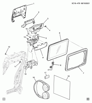 РАЗВЛЕКАТ. СИСТЕМА-ДЕТАЛЬ ЗАДНЕГО ДИСПЛЕЯ (ЗАДНЯЯ РАЗВЛЕКАТЕЛЬНАЯ СИСТЕМА UW9)