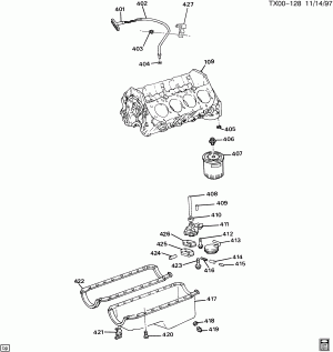 ENGINE ASM-7.4L V8 PART 4 OIL PUMP,PAN & RELATED PARTS (L29/7.4J)