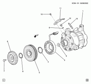 КОМПРЕССОР КОНДИЦИОНЕРА В СБОРЕ (L84/5.3D, L87/6.2L)