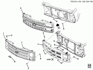 GRILLE/RADIATOR (CHEVROLET X88)