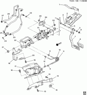 BRAKE PEDAL & MASTER CYLINDER MOUNTING (HYDRAULIC BOOSTER JD5,JD6,JD7,JB8)