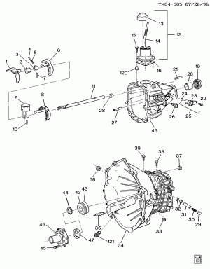 5-SPEED MANUAL TRANSMISSION (M50) PART 1 CASE & RELATED PARTS