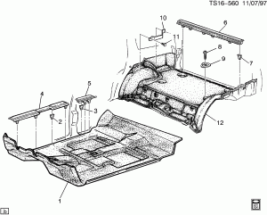 FLOOR COVERING & SILL PLATES (CHEVROLET X88/G.M.C. Z88, END GATE E55)