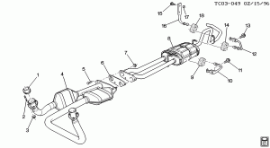 EXHAUST SYSTEM-V8 (L29/7.4J, LEADED FUEL SYSTEM NM8)