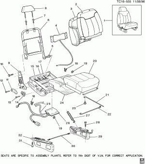 SEAT/SPLIT 60/40-PASSENGER (AE7, 11TH DIGIT OF VIN IS "Z")