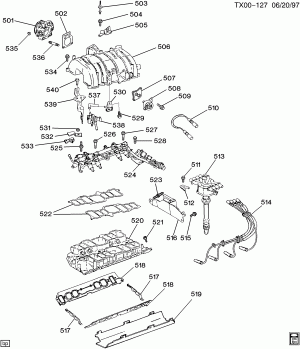 ENGINE ASM-7.4L V8 PART 5 MANIFOLD & FUEL RELATED PARTS (L29/7.4J)