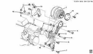 A/C COMPRESSOR MOUNTING (LB4/4.3Z,L03/5.0H,L05/5.7K, K19)
