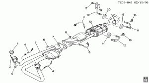 EXHAUST SYSTEM-V8 (L29/7.4J, EXC LEADED FUEL SYSTEM NM8)