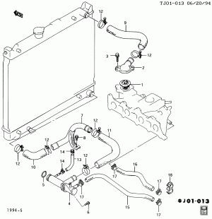 ENGINE COOLANT THERMOSTAT & HOSE J W/CW1(KOREA),CY1(AFRICA),CZ3(RUSSIA),CV3(MEXICO), E W/NA5(FED EMIS)(LS5,LN0)