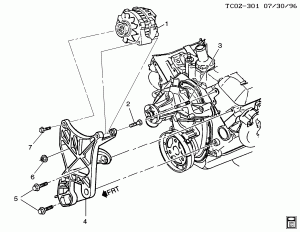 GENERATOR MOUNTING (LB4/4.3Z,L03/5.0H,L05/5.7K, EXC 124 AMP GENERATOR 8A3)