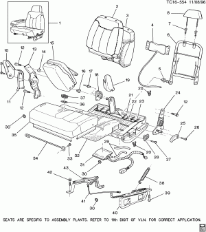 SEAT/SPLIT 60/40-DRIVER (AE7, 11TH DIGIT OF VIN IS "Z")